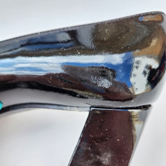 Stuart Weitzman Vintage 00s Black Patent Block Heel - Picture 8 of 11